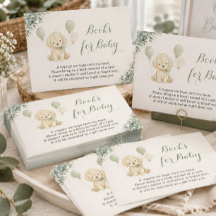 Golden Retriever Baby Shower Sage Books for Baby Enclosure Card