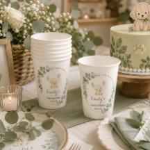 Golden Retriever Baby Shower Sage Green Eucalyptus
