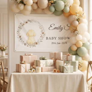 Golden Retriever Baby Shower Watercolor Wildflower Banner