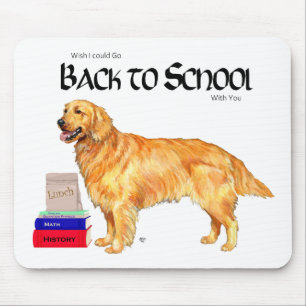 Golden Retriever Back to School Mouse Pad