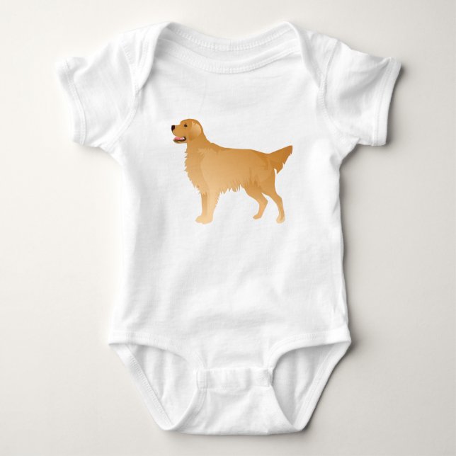 Golden Retriever Basic Breed Design Baby Bodysuit (Front)
