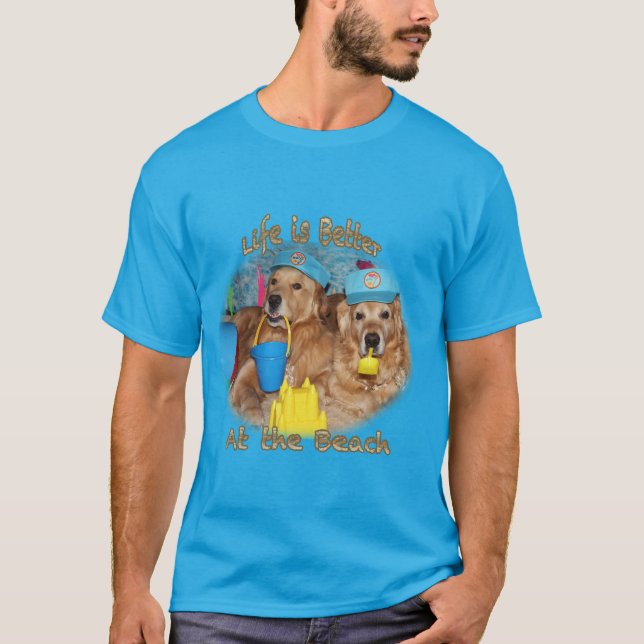 Golden Retriever Beach Babies T-Shirt (Front)