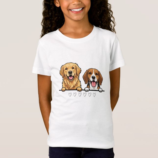 Golden Retriever & Beagle Best for animal lovers T-Shirt (Front)