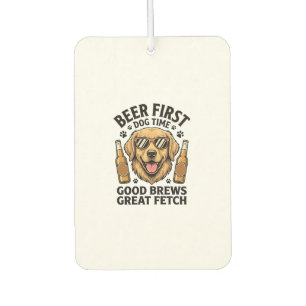 Golden Retriever Beer Shirt Funny Dog Lover Vintag Car Air Freshener