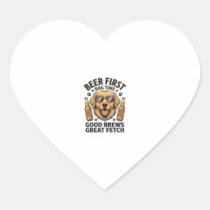 Golden Retriever Beer Shirt Funny Dog Lover Vintag Heart Sticker