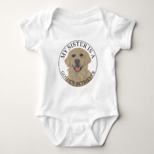 Golden Retriever Big Sister Baby Bodysuit