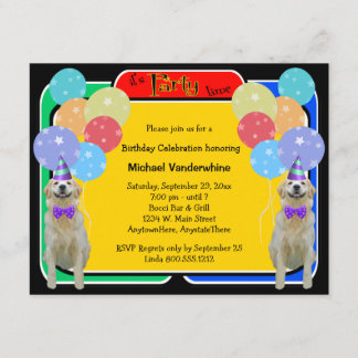 Golden Retriever Birthday Barker Invitation