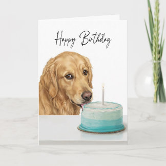 Golden Retriever Birthday Cake Inspector Card