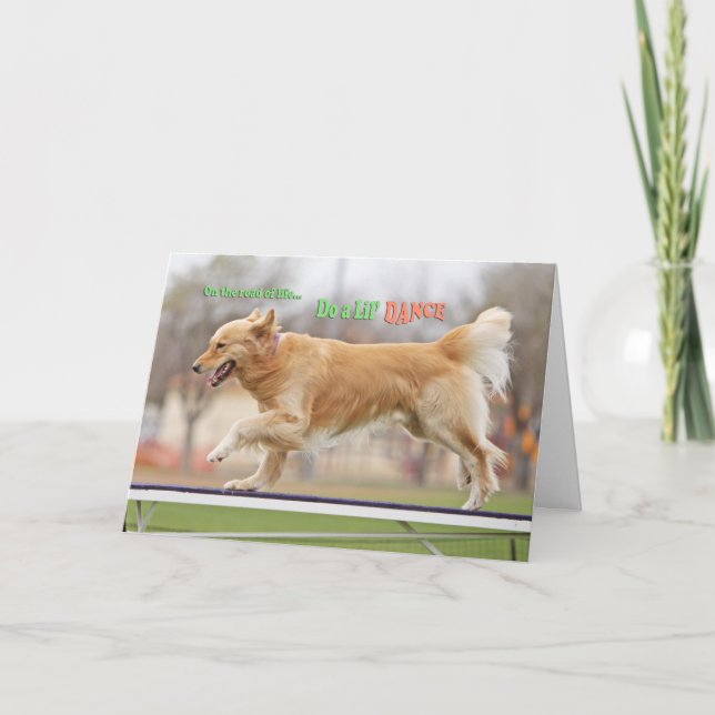 Golden Retriever birthday Card 'Road' (Front)