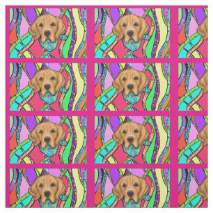 GOLDEN RETRIEVER BIRTHDAY FABRIC