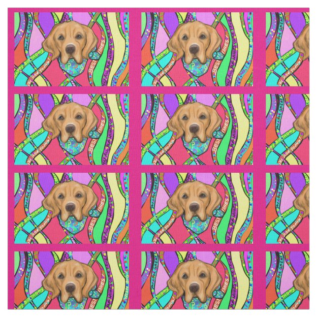 GOLDEN RETRIEVER BIRTHDAY FABRIC (Swatch)