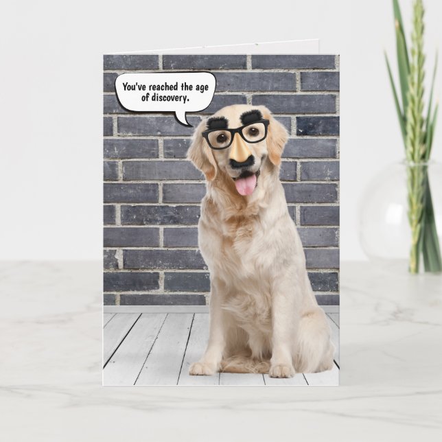 Golden Retriever Birthday Humour Card (Front)