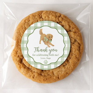 Golden Retriever Birthday Party Favour Thank You Classic Round Sticker