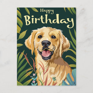 Golden Retriever Birthday  Postcard