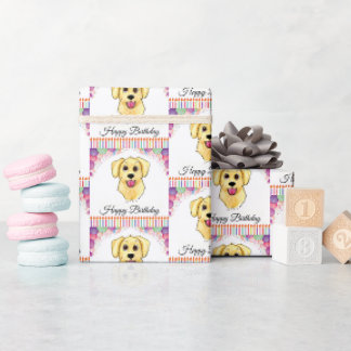 Golden Retriever Birthday Wrapping Paper