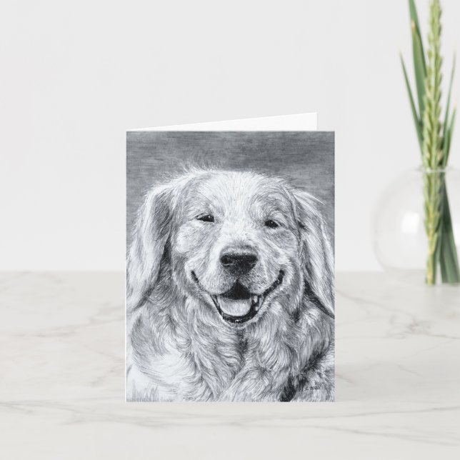 Golden Retriever Blank Note Card (Front)