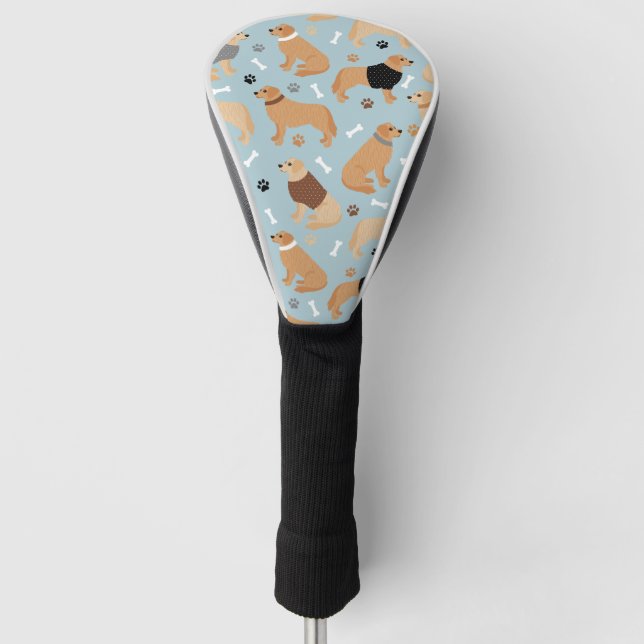 Golden Retriever Bones and Paws Golf Head Cover (Front)