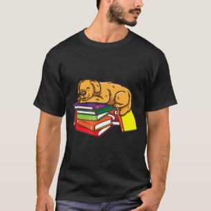 Golden Retriever Book Reading Lovers Bookworm Teac T-Shirt