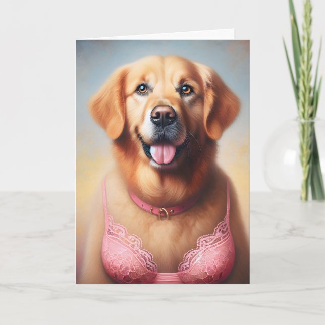 Golden Retriever Breast Cancer Survivor Thank You Card (Front)