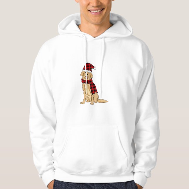 Golden Retriever Buffalo Plaid Retriever Dog Lover Hoodie (Front)