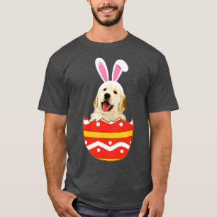Golden Retriever Bunny Ear Easter Eggs T-Shirt