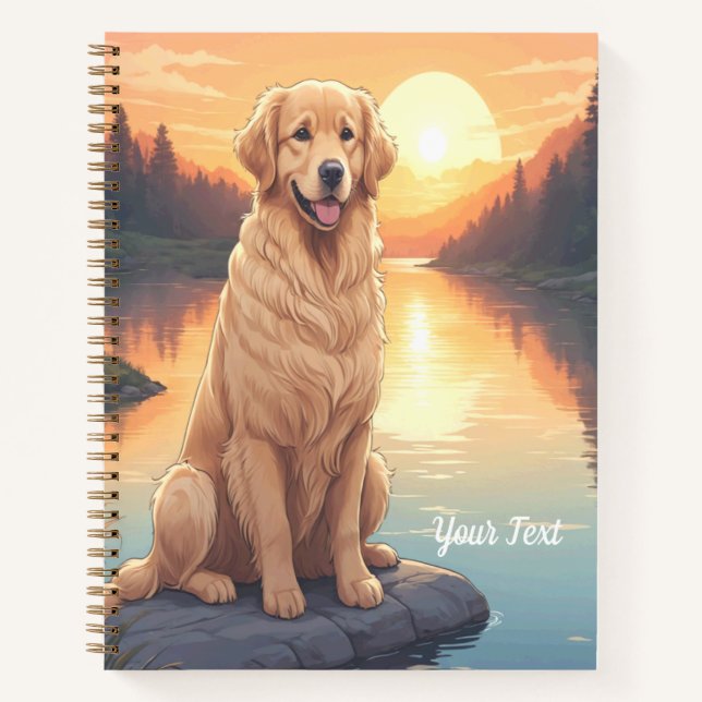 Golden Retriever by Lake Notebook (Front)