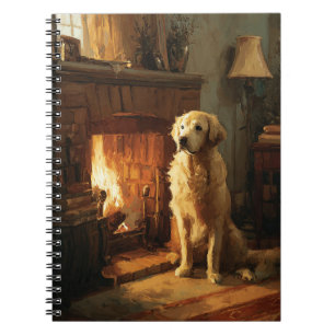 Golden Retriever by the Hearth Notebook