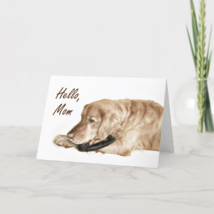 Golden Retriever call Mum Card