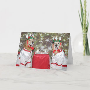 Golden Retriever Candlelight Crown Holiday Card