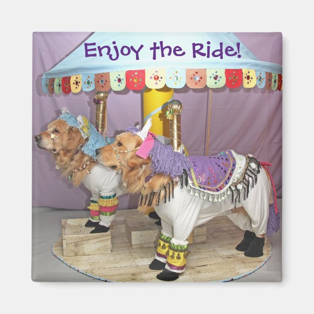 Golden Retriever Carousel Magnet (Front)