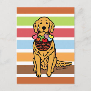 Golden Retriever Cartoon Postcard