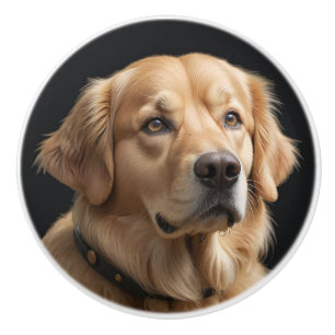 Golden Retriever Ceramic Knob