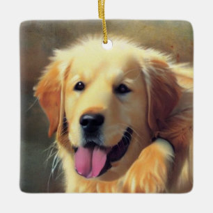 Golden Retriever  Ceramic Ornament