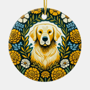 Golden Retriever Ceramic Tree Decoration