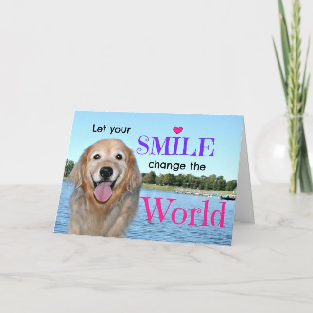 Golden Retriever Change the World Card (Front)