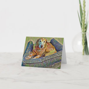 Golden Retriever Chilling Out Folded Greeting Card
