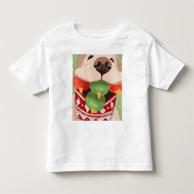 Golden Retriever Christmas Balls Mouth Hilarious Toddler T-Shirt (Front)