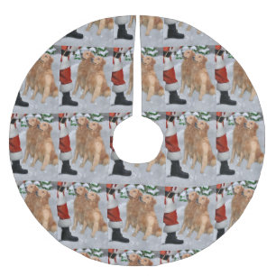Golden Retriever Christmas Brushed Polyester Tree Skirt