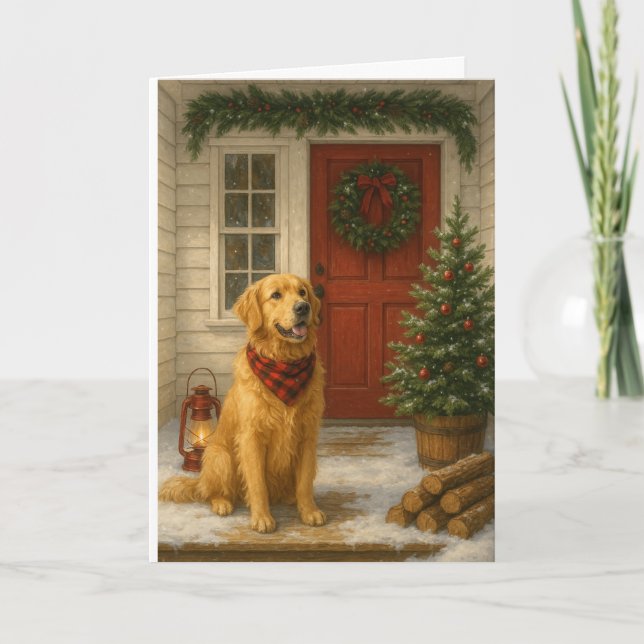 Golden Retriever Christmas Card (Front)