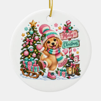 Golden Retriever Christmas Ceramic Tree Decoration