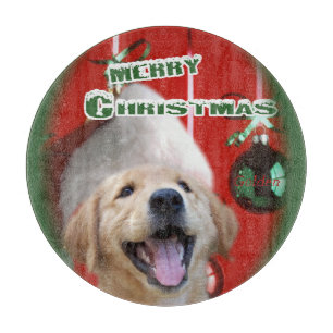 Golden Retriever Christmas Cutting Board