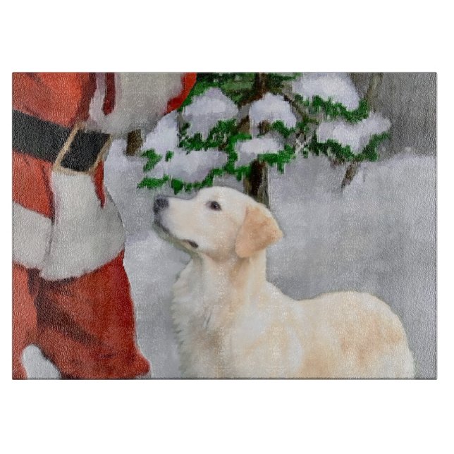 Golden Retriever Christmas Cutting Board (Front)