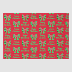 Golden Retriever Christmas Dog & Green Bow Tissue Paper