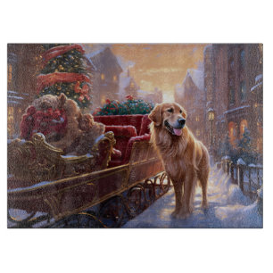 Golden Retriever Christmas Festive Season  Cutting Board