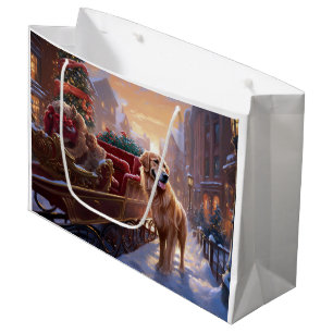Golden Retriever Christmas Festive Season Large Gift Bag