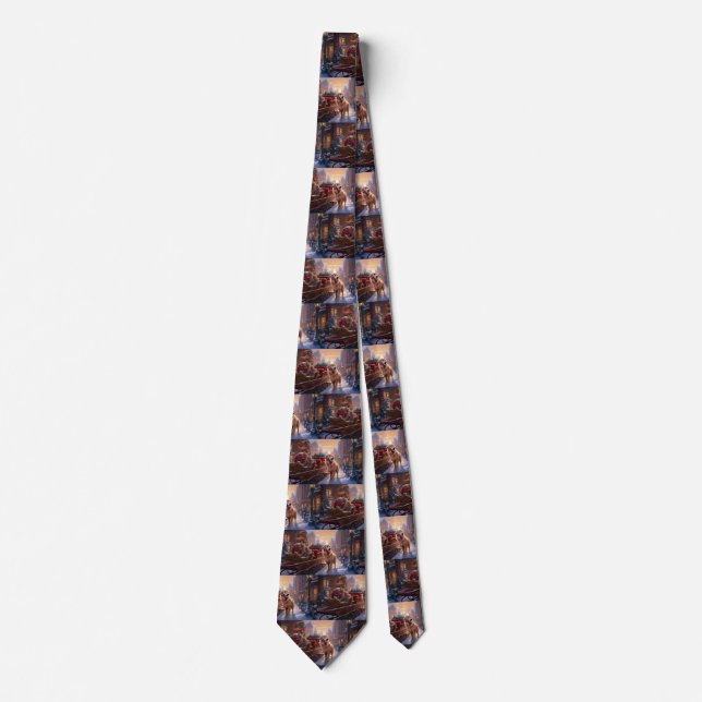 Golden Retriever Christmas Festive Season  Tie (Front)