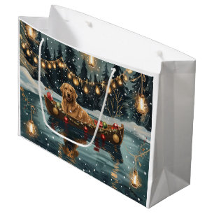 Golden Retriever Christmas Festive Voyage Large Gift Bag