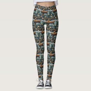 Golden Retriever Christmas Festive Voyage Leggings