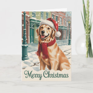 Golden Retriever Christmas Folded Greeting Card
