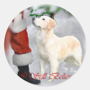 Golden Retriever Christmas Gifts Classic Round Sticker